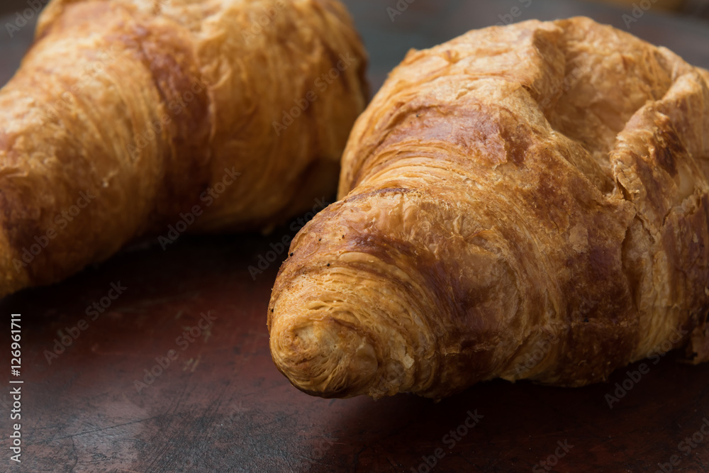 Fresh homemade croissants for breakfast Fresh homemade croissants for breakfast