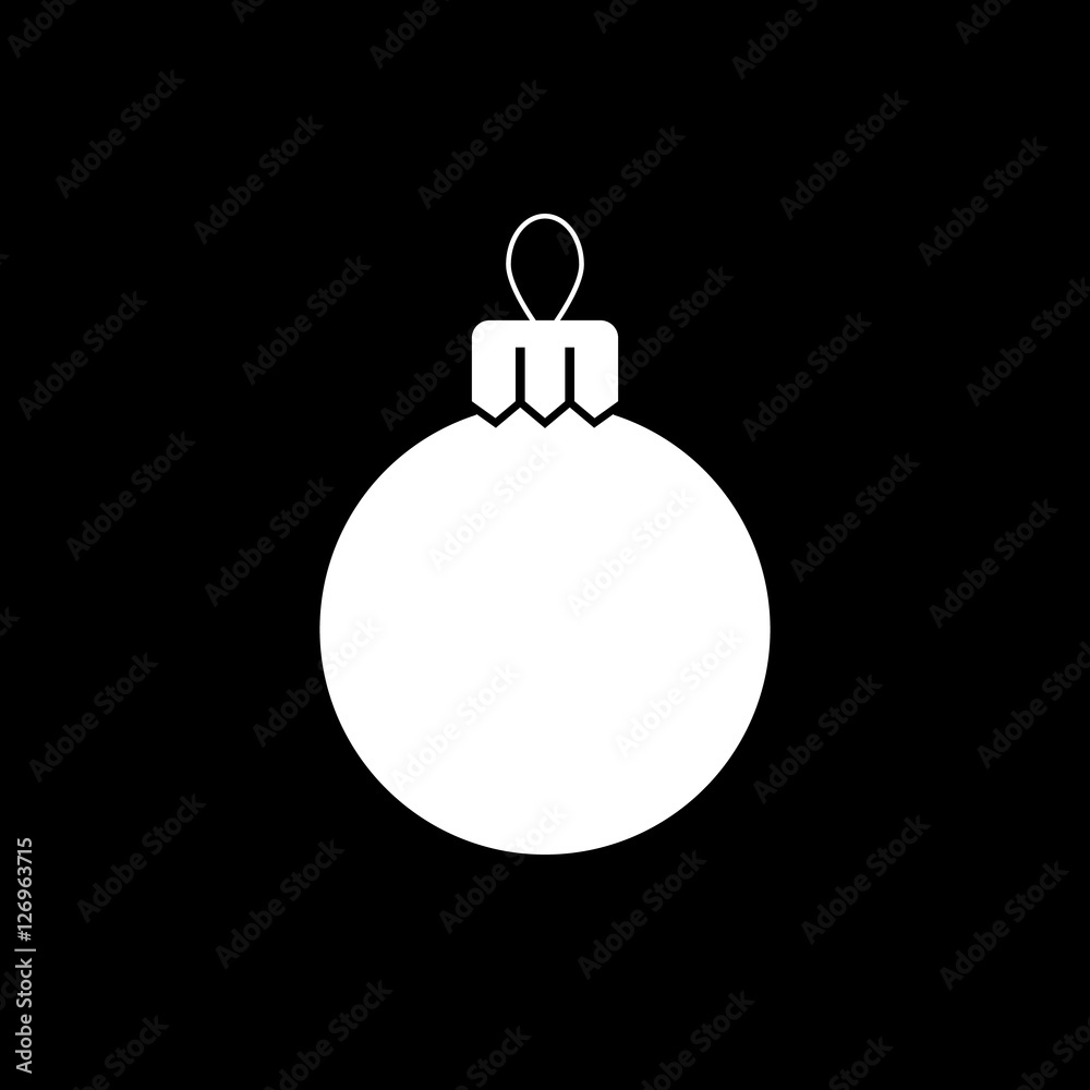 Flat isolated icon of Christmas ball Flat isolated icon of Christmas ball