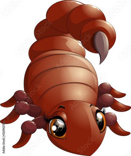 bright scorpion on a white background