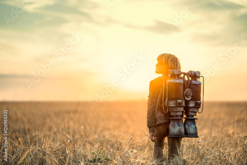 Boy at sunset