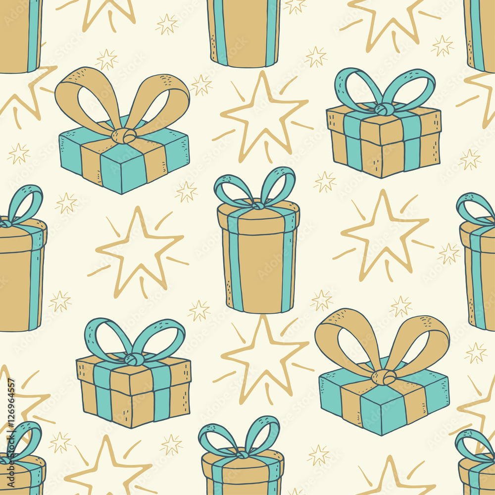 Christmas and New Year seamless pattern background Christmas and New Year seamless pattern background