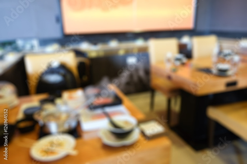 Blurred image in Japanese restaurant