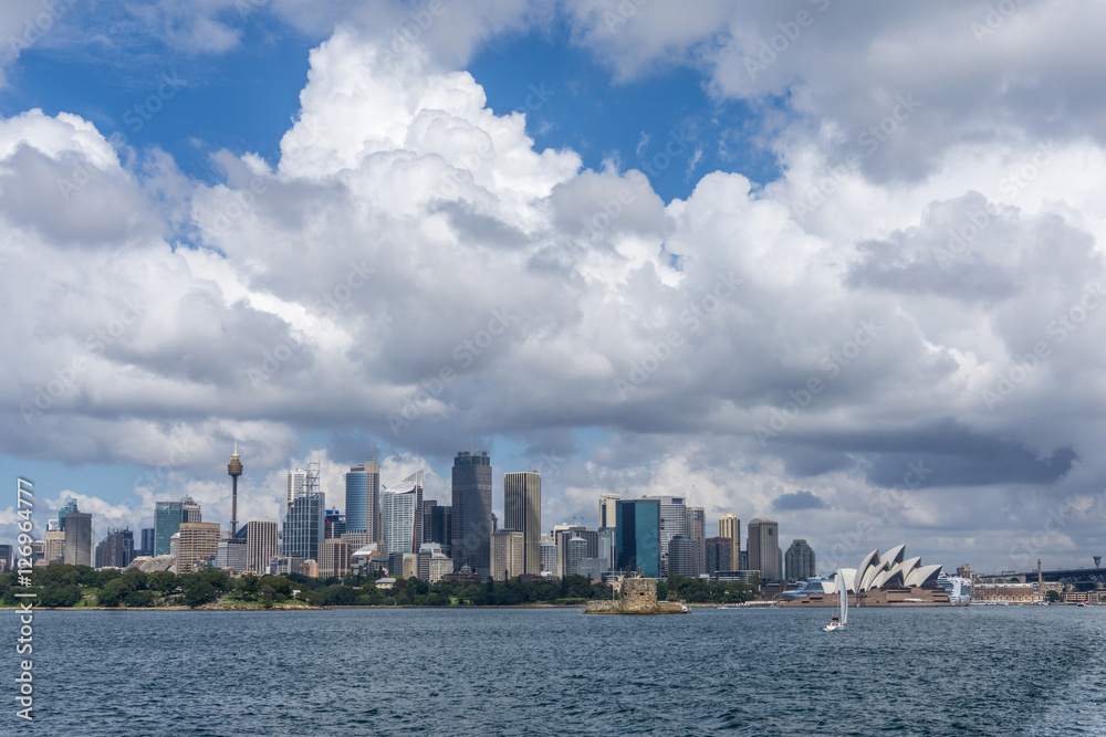 Skyline of Sydney from the sea
