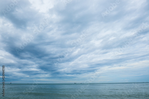 Beautiful blue sky with cloudy and sea