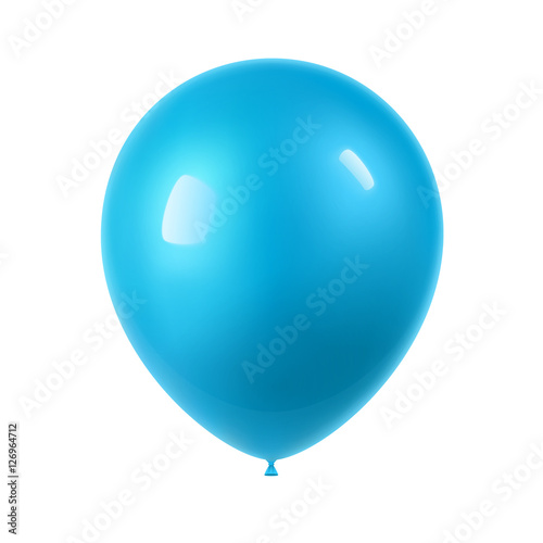 3d Realistic Colorful Balloon. Holiday illustration of flying glossy balloon. Isolated on white Background. Vector Illustration