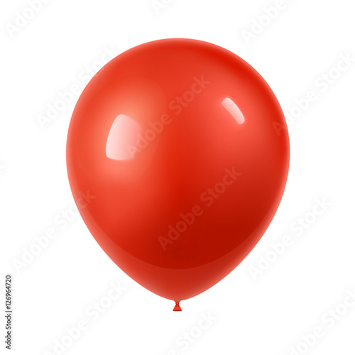 3d Realistic Colorful Balloon. Holiday illustration of flying glossy balloon. Isolated on white Background. Vector Illustration