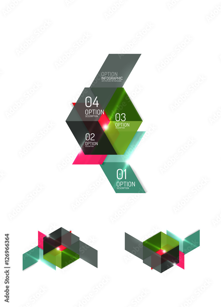 Abstract paper geometric infographic templates Abstract paper geometric infographic templates