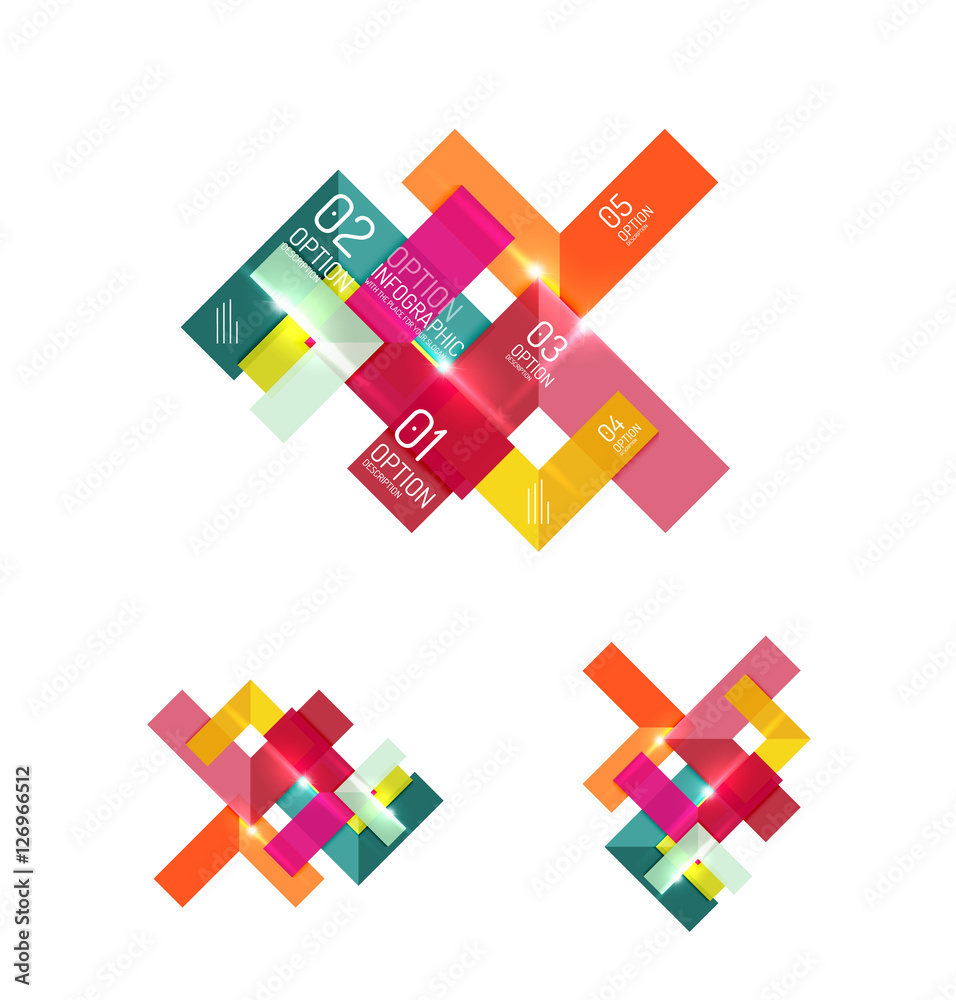 Set of abstract geometric paper graphic layouts Set of abstract geometric paper graphic layouts