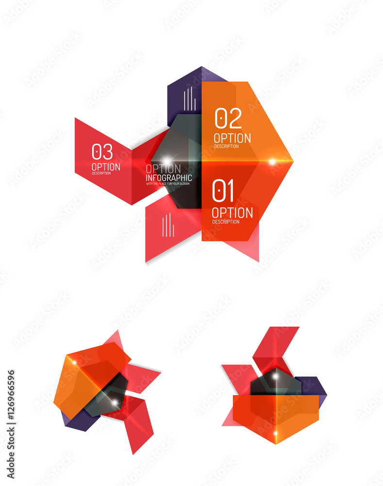 Set of abstract geometric paper graphic layouts Set of abstract geometric paper graphic layouts
