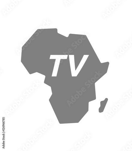 Isolated Africa map with    the text TV
