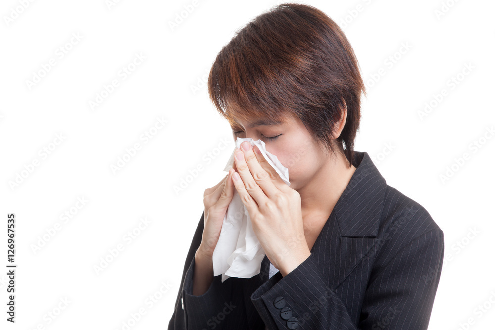 Young Asian woman got sick and flu. Young Asian woman got sick and flu.