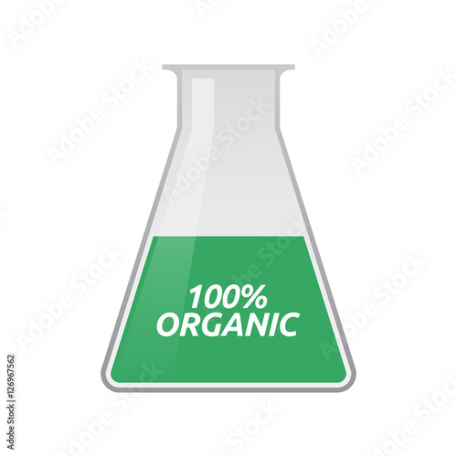 Isolated test tube with    the text 100% ORGANIC