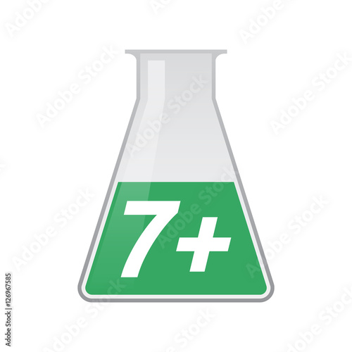 Isolated test tube with    the text 7+