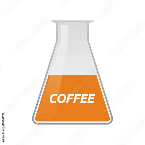 Isolated test tube with    the text COFFEE