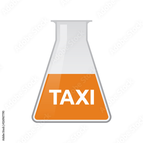 Isolated test tube with    the text TAXI