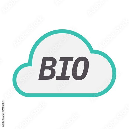 Isolated cloud icon with  the text  BIO