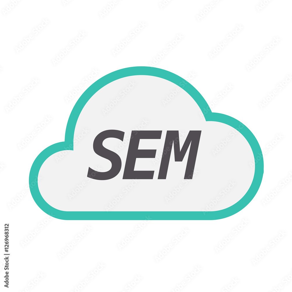 Isolated cloud icon with the text SEM Isolated cloud icon with the text SEM