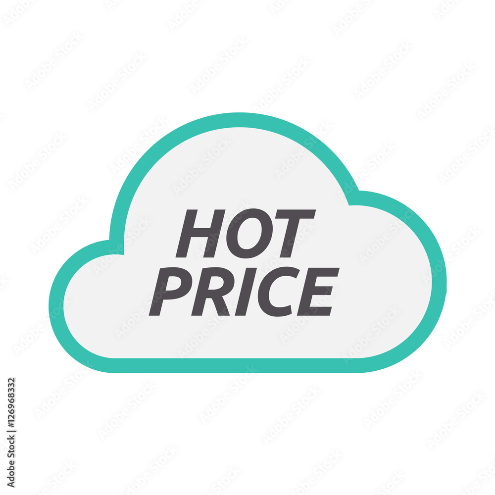 Isolated cloud icon with the text HOT PRICE Isolated cloud icon with the text HOT PRICE