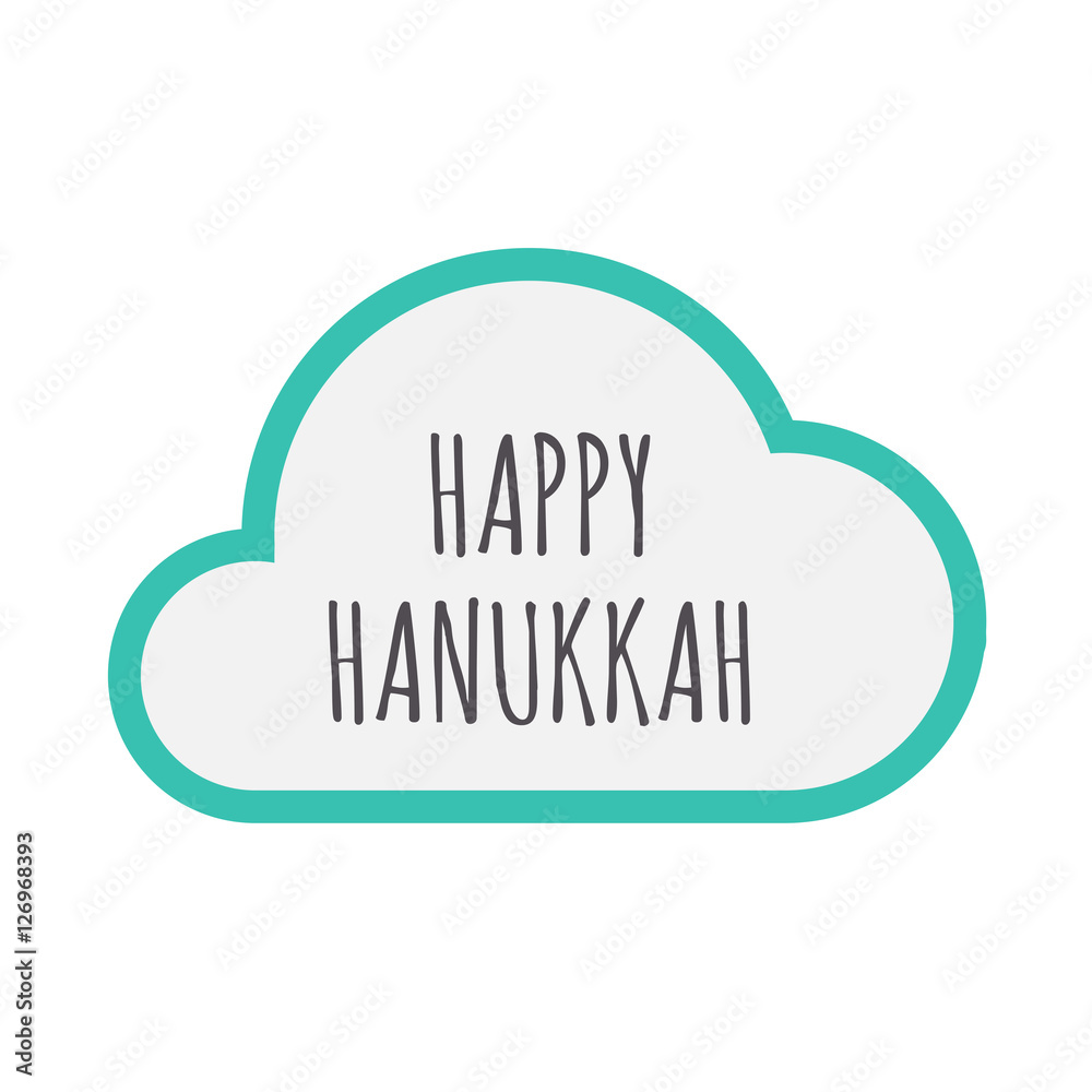 Isolated cloud icon with the text HAPPY HANUKKAH Isolated cloud icon with the text HAPPY HANUKKAH