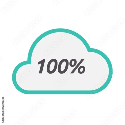 Isolated cloud icon with the text 100%