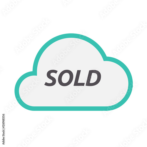 Isolated cloud icon with the text SOLD