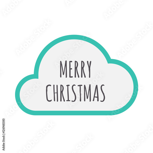 Isolated cloud icon with the text MERRY CHRISTMAS