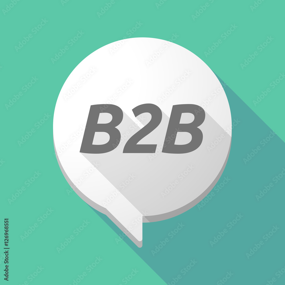 Long shadow comic balloon with the text B2B Long shadow comic balloon with the text B2B