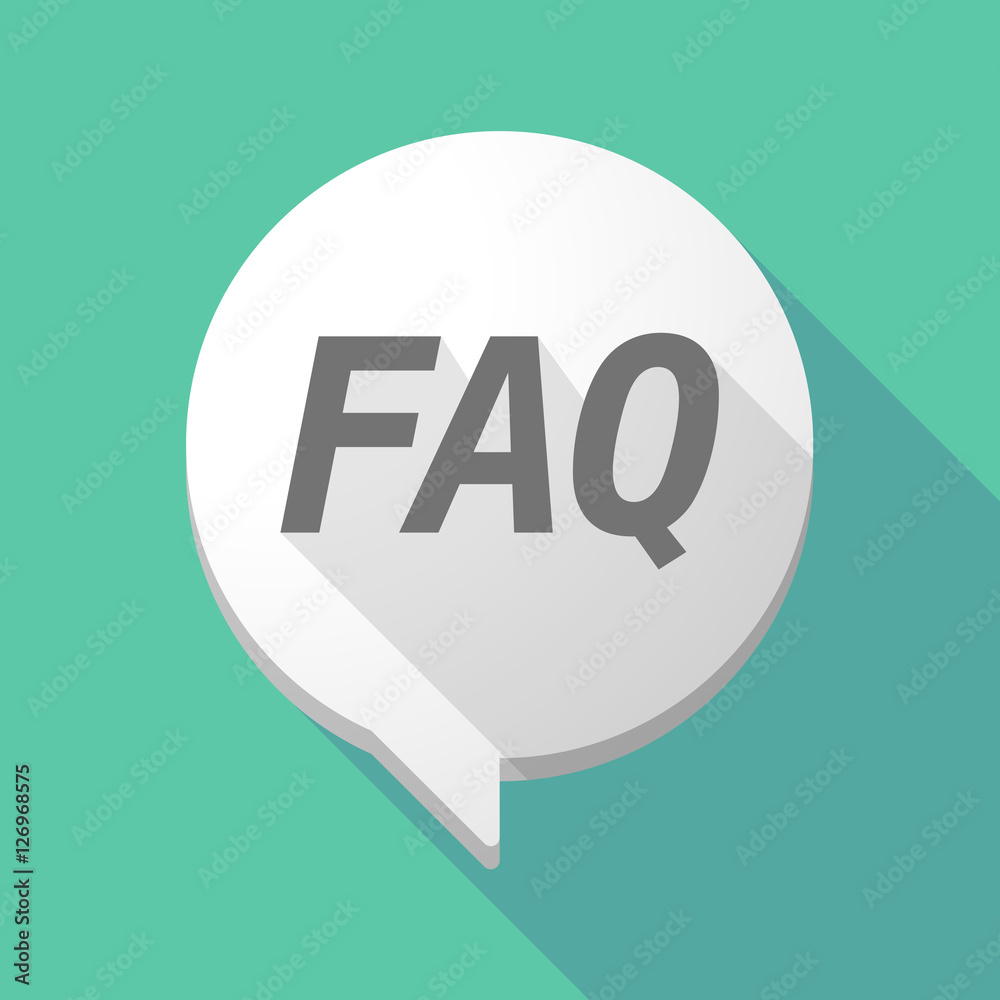 Long shadow comic balloon with the text FAQ Long shadow comic balloon with the text FAQ
