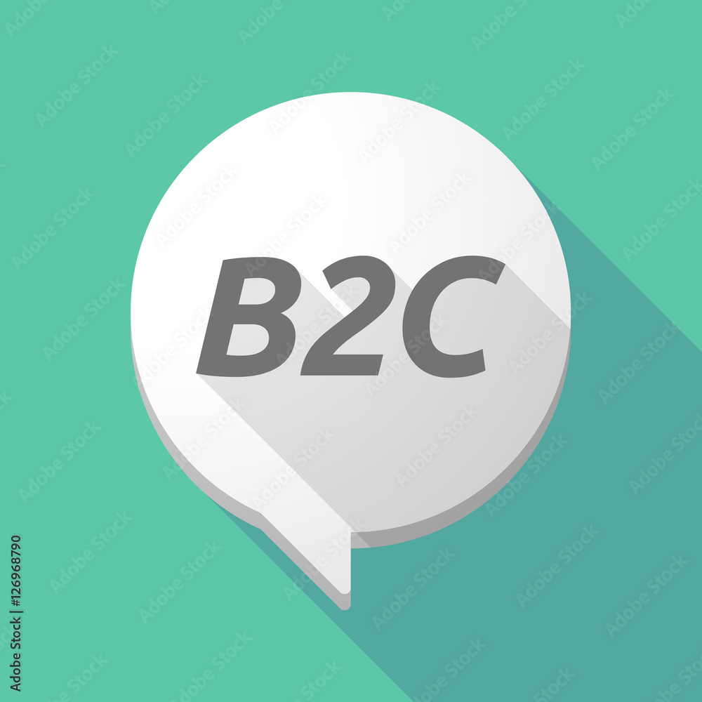 Long shadow comic balloon with the text B2C Long shadow comic balloon with the text B2C
