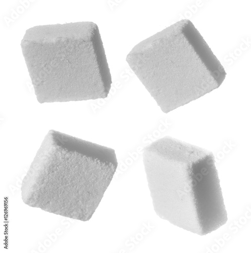 Cube of sugar isolated on white background