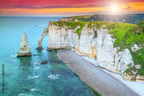 Magical la Manneporte natural rock arch wonder,Etretat,Normandy,France photo