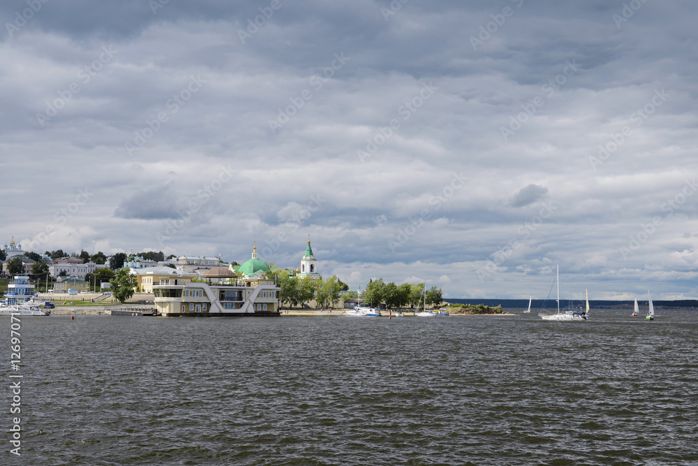 Fototapeta premium August 16, 2016: Picture of the Cheboksary Bay on the Vilga rive