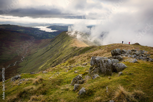 View of Rydal Fell from Great Rigg in Cumbria, UK photo