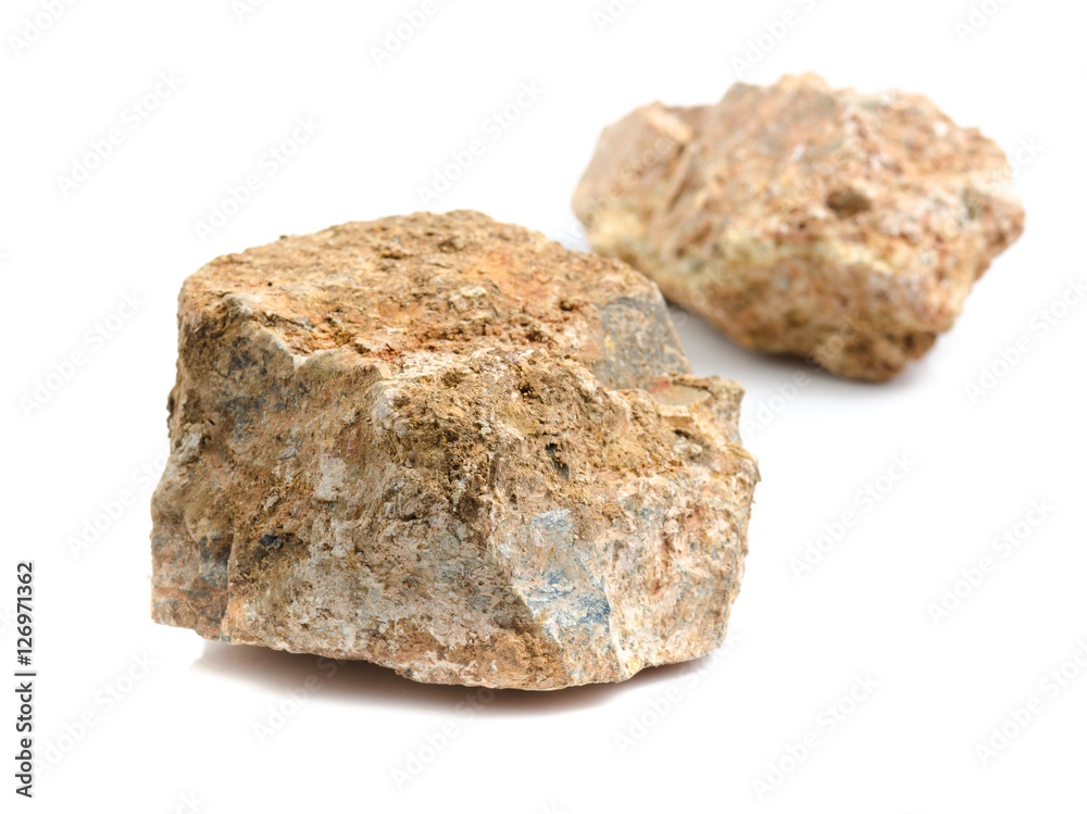 Basalt rock isolate on white Basalt rock isolate on white