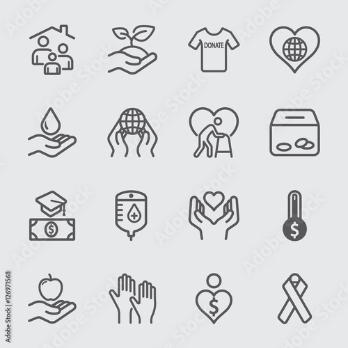 Charity and Donate line icon 2