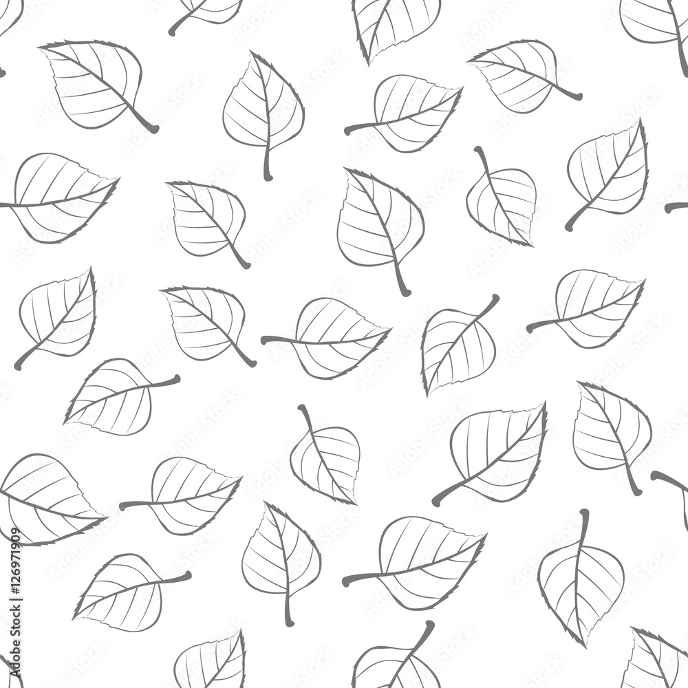 Obraz premium Leaves Seamless Pattern Vector Illustration