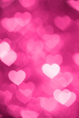 pink heart bokeh background photo, abstract holiday backdrop