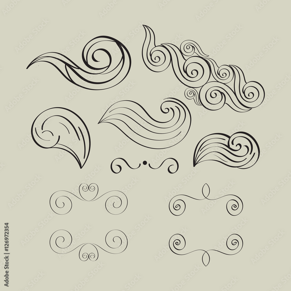 Set frames and wavy swirl Set frames and wavy swirl