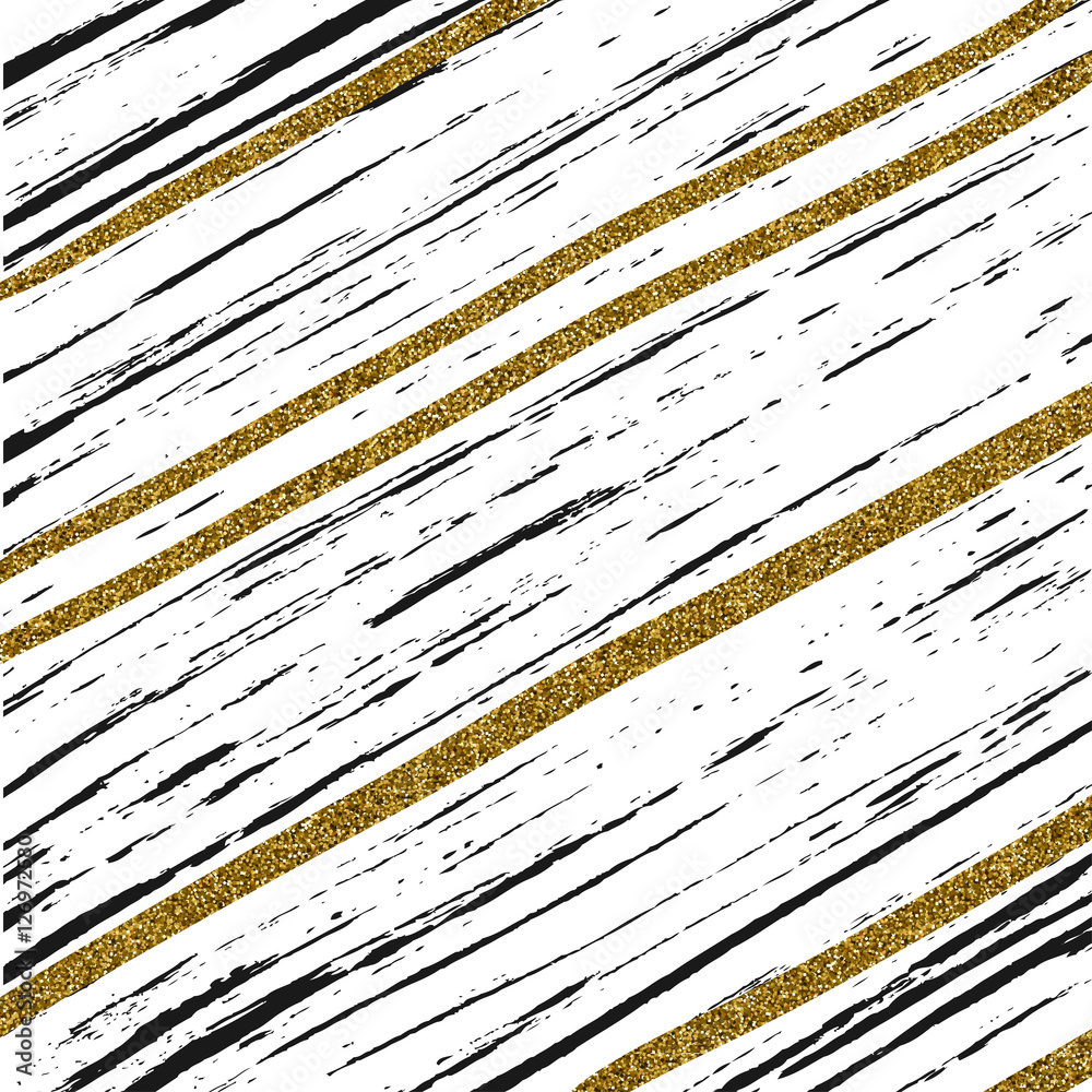Gold And Black Striped Wallpaper