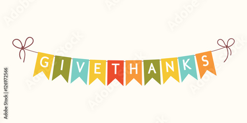 Thanksgiving bunting flags with letters