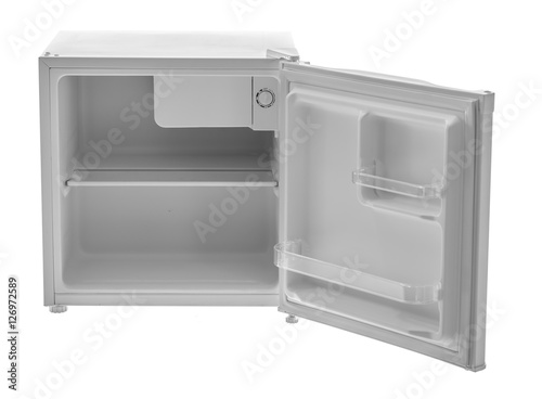 Mini fridge isolated on white background