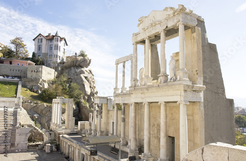 Ancient theater in Plovdiv, Bulgaria photo