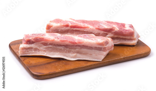 Pork belly on a white background
