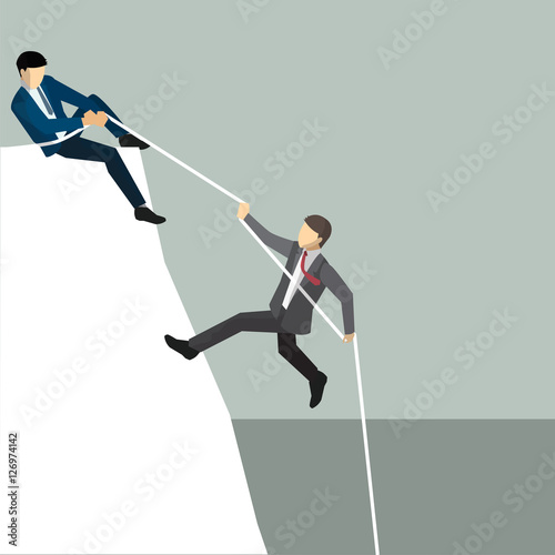 Business help, isometric business character people
