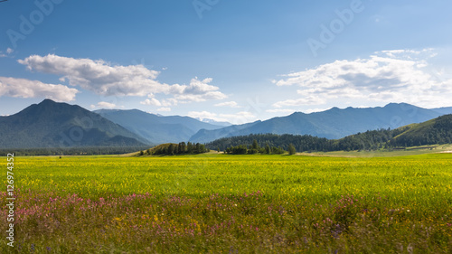 Beautiful landscape of highlands of Altai mountains