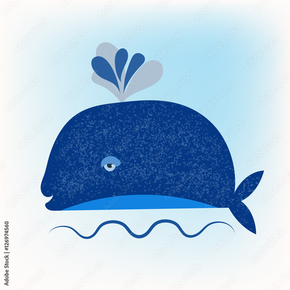 blue whale vector Stock Vector | Adobe Stock