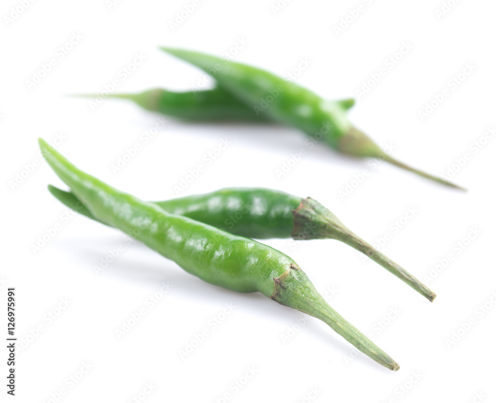Green peppers isolated on white Green peppers isolated on white
