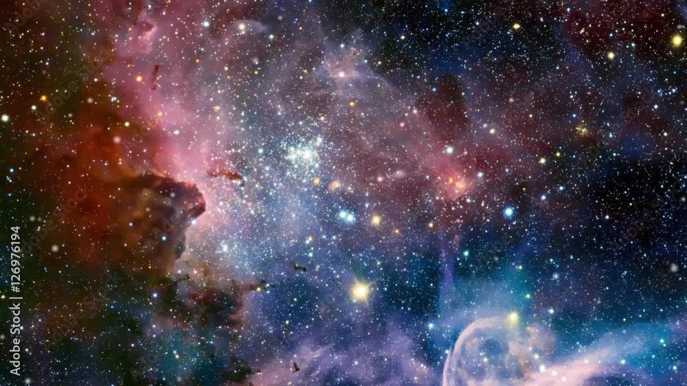 Space Galaxy with Stars and  Nebulae simulation