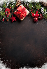 Christmas background with tree and decor