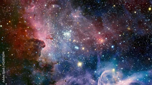 Space Galaxy with Stars and  Nebulae simulation